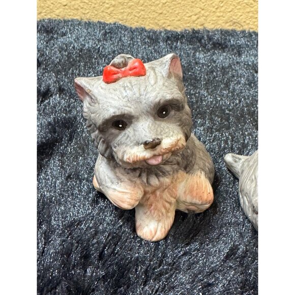 Vintage Homco Yorkshire Terrier Figurines Set Of 2 Ceramic #1475 - Picture 3 of 7